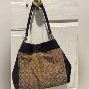 Coach Lexy Brown Signature Canvas Lexy Shoulder Bag
